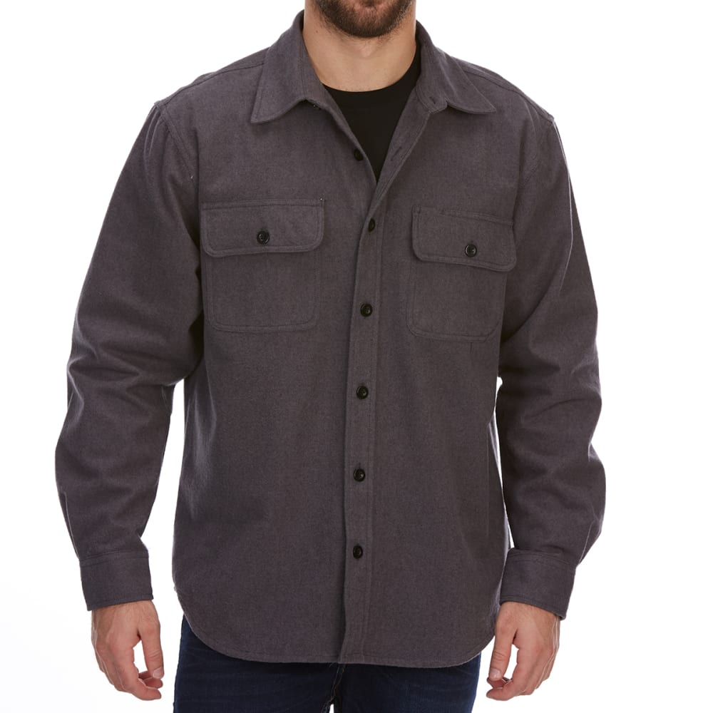 Dunlop Men's Solid Chamois Long-Sleeve Shirt - Black, M