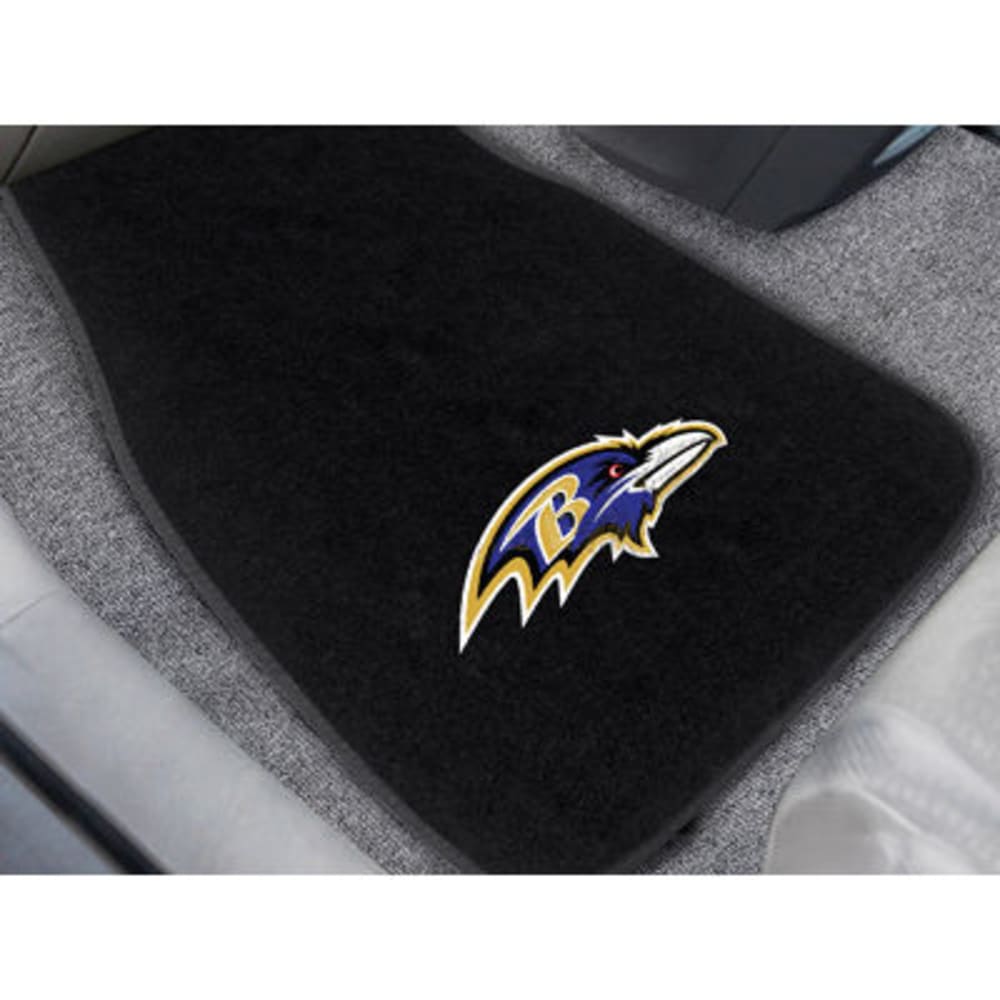 Fan Mats Baltimore Ravens 2-Piece Embroidered Car Mat Set, Black