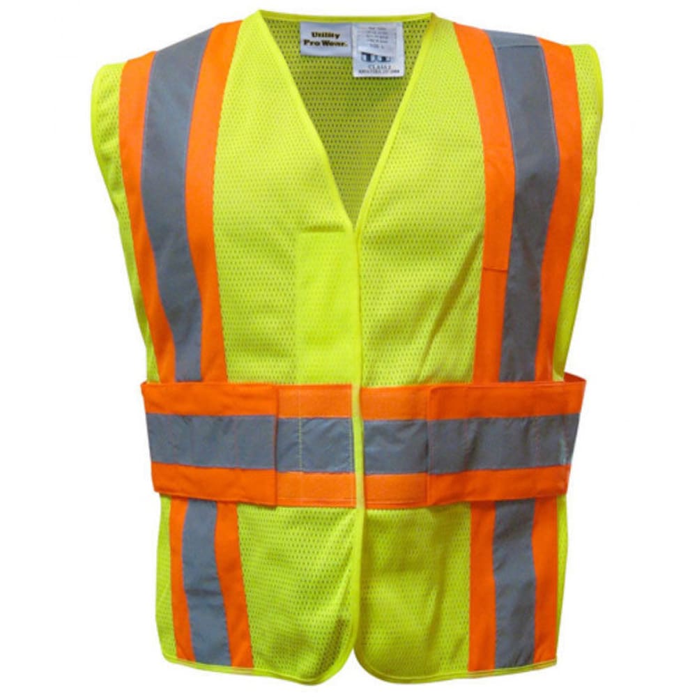 Utility Pro Men's High-Visibility Tear-Away Safety Vest - Green, S/M