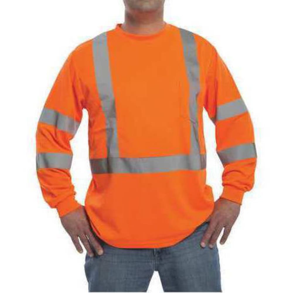 Craftsman Men's Long Sleeve Birdseye Mesh High Visibility Work Shirt - Orange, XL