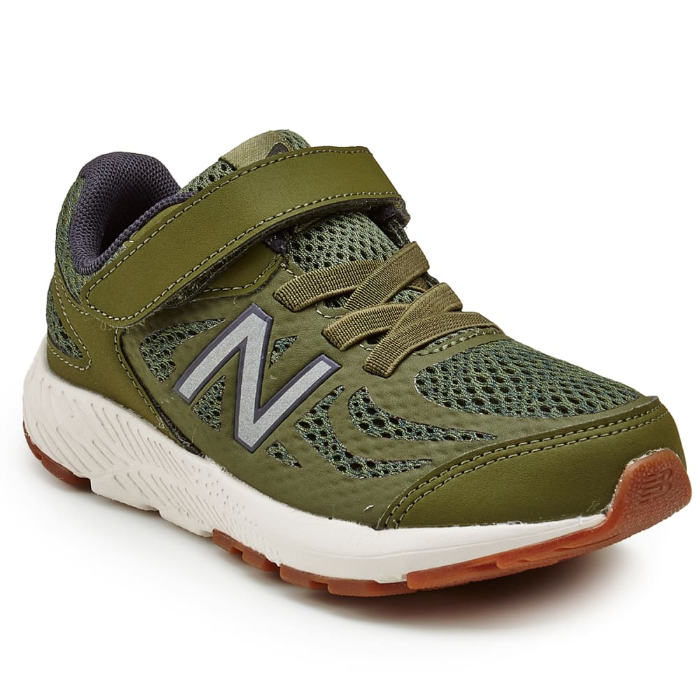 New Balance Little Boys' Preschool 519V1 Alternate Closure Running Shoes, Wide - Green, 2