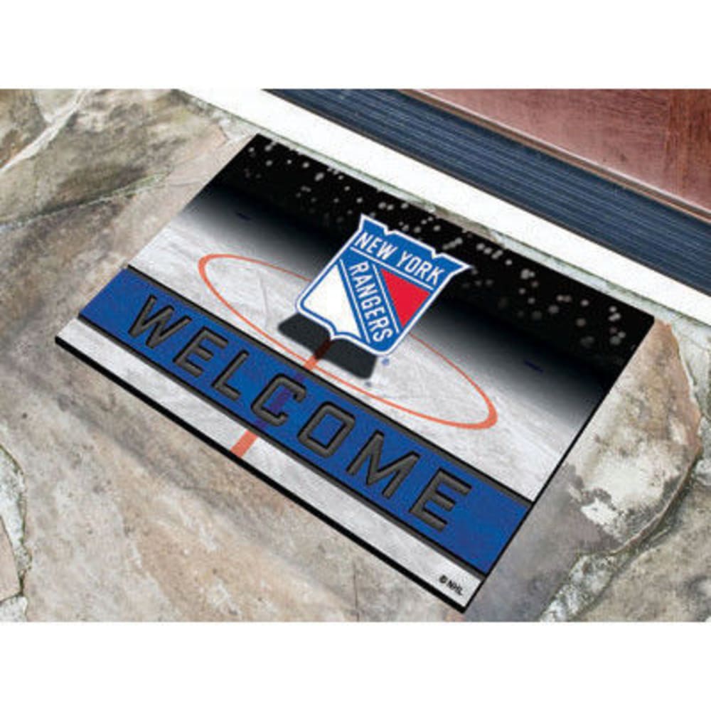 Fan Mats New York Rangers Crumb Rubber Door Mat, Black/blue