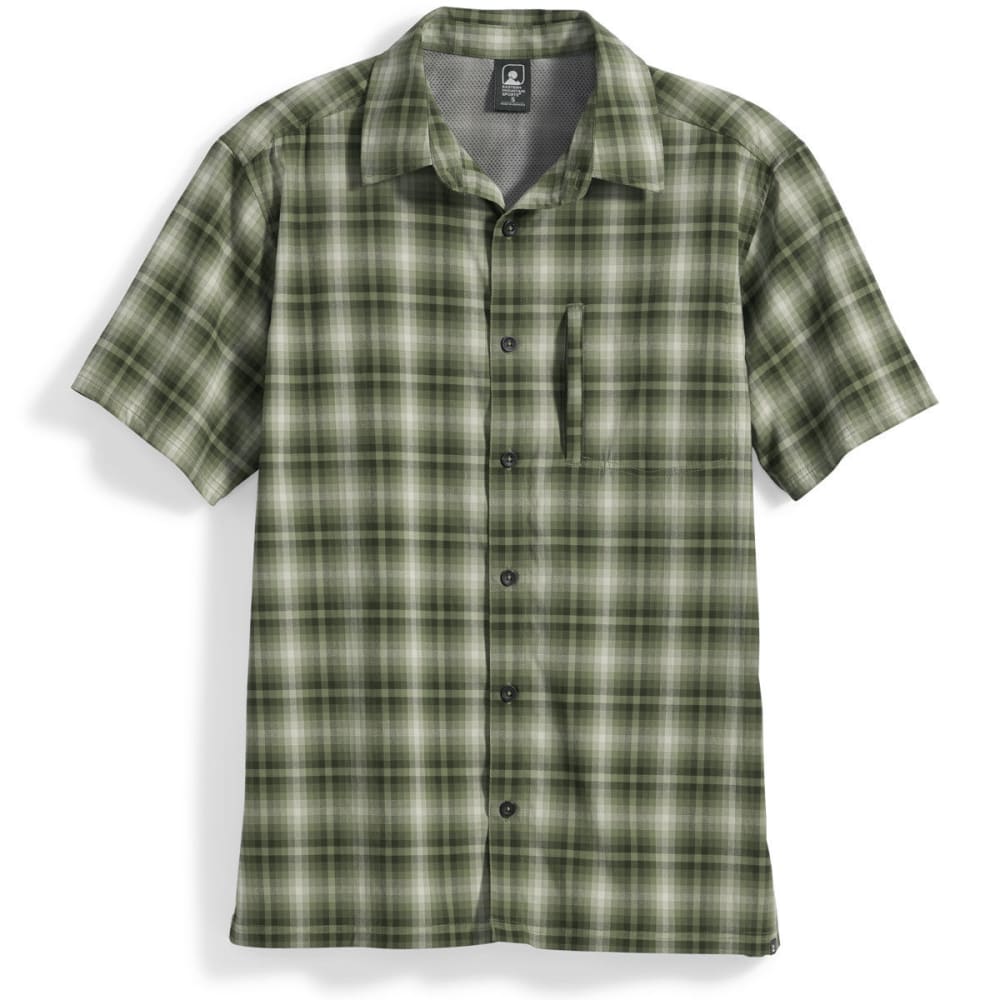 Ems Men's Journey Plaid Short-Sleeve Shirt - Green, S