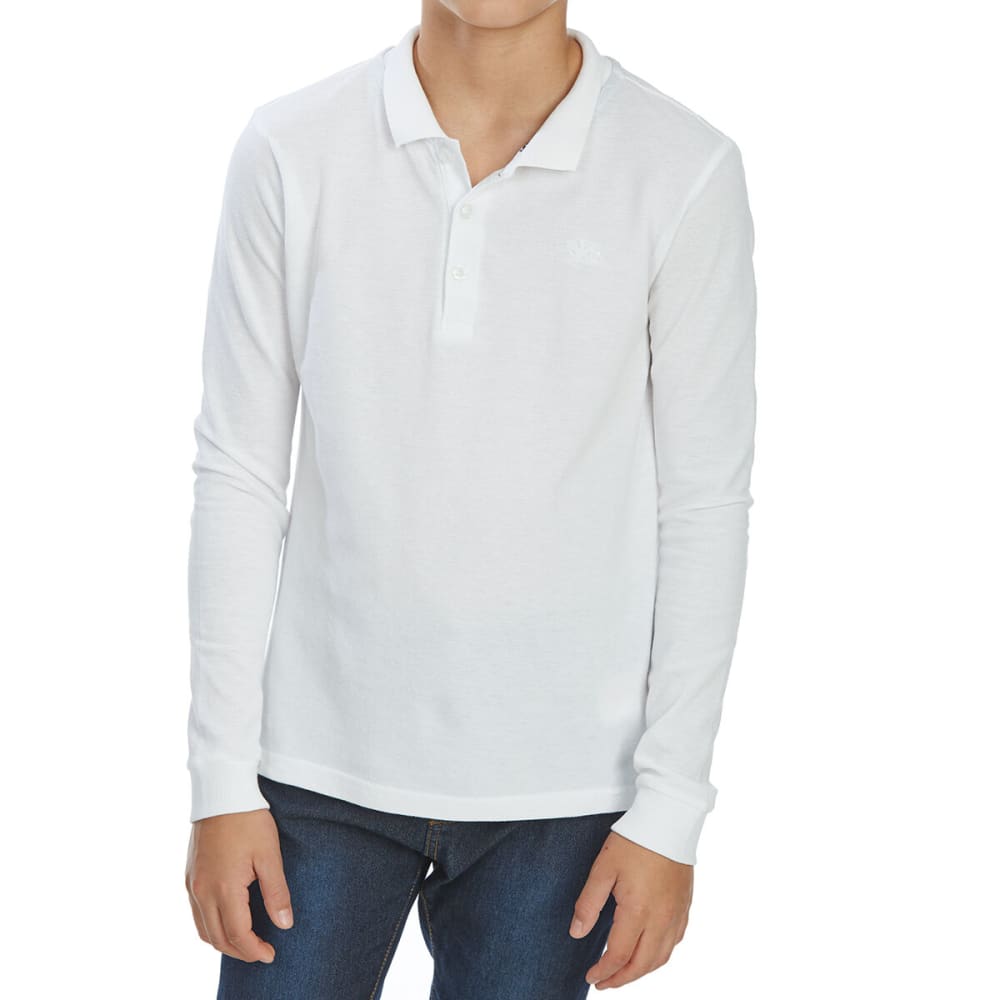 Minoti Big Boys' Long-Sleeve Polo Shirt - White, 8-9