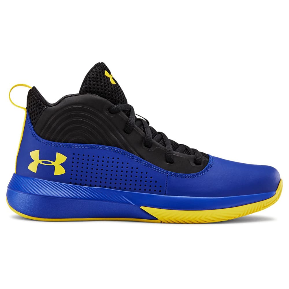 Under Armour Boys' Lockdown 4 Gs Basketball Shoes - Blue, 3.5
