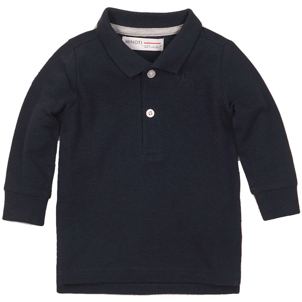 Minoti Little Boys' Long-Sleeve Polo Shirt - Blue, 3-4