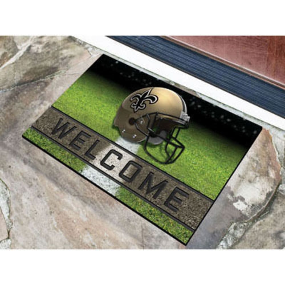 Fan Mats New Orleans Saints Crumb Rubber Door Mat, Black/old Gold