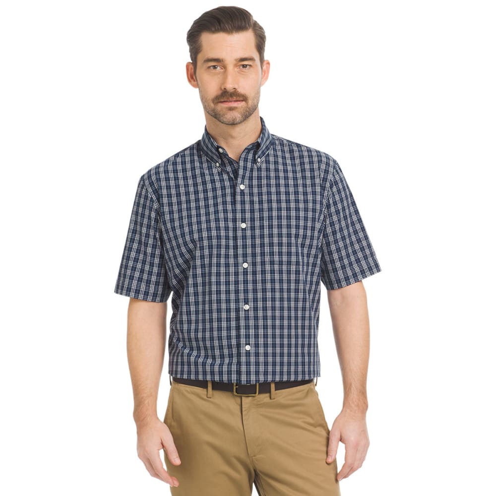 Arrow Men's Hamilton Plaid Short-Sleeve Shirt - Blue, XL