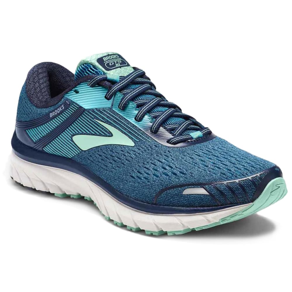 Brooks Women's Adrenaline Gts 18 Running Shoes, Navy, Wide - Blue, 6