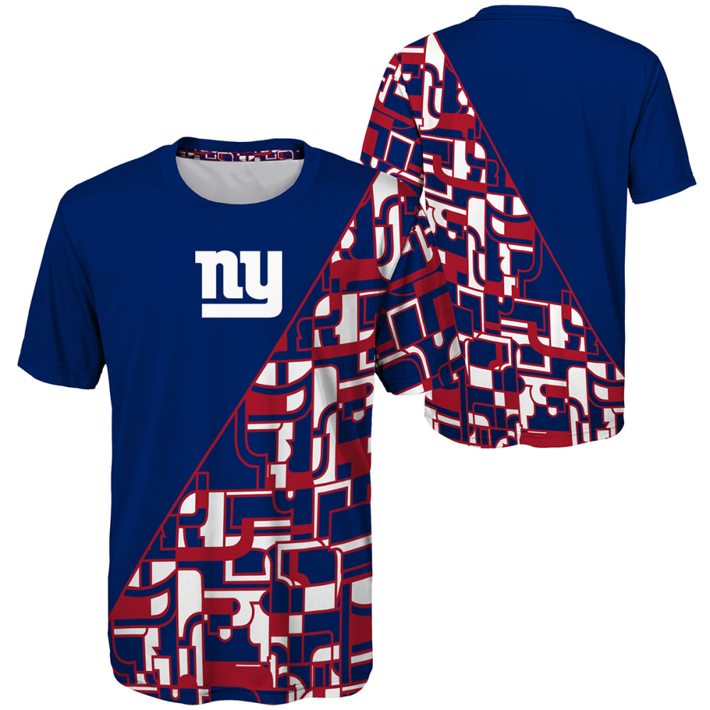 New York Giants Big Boys' Pop Color-Block Short-Sleeve Tee - Blue, M