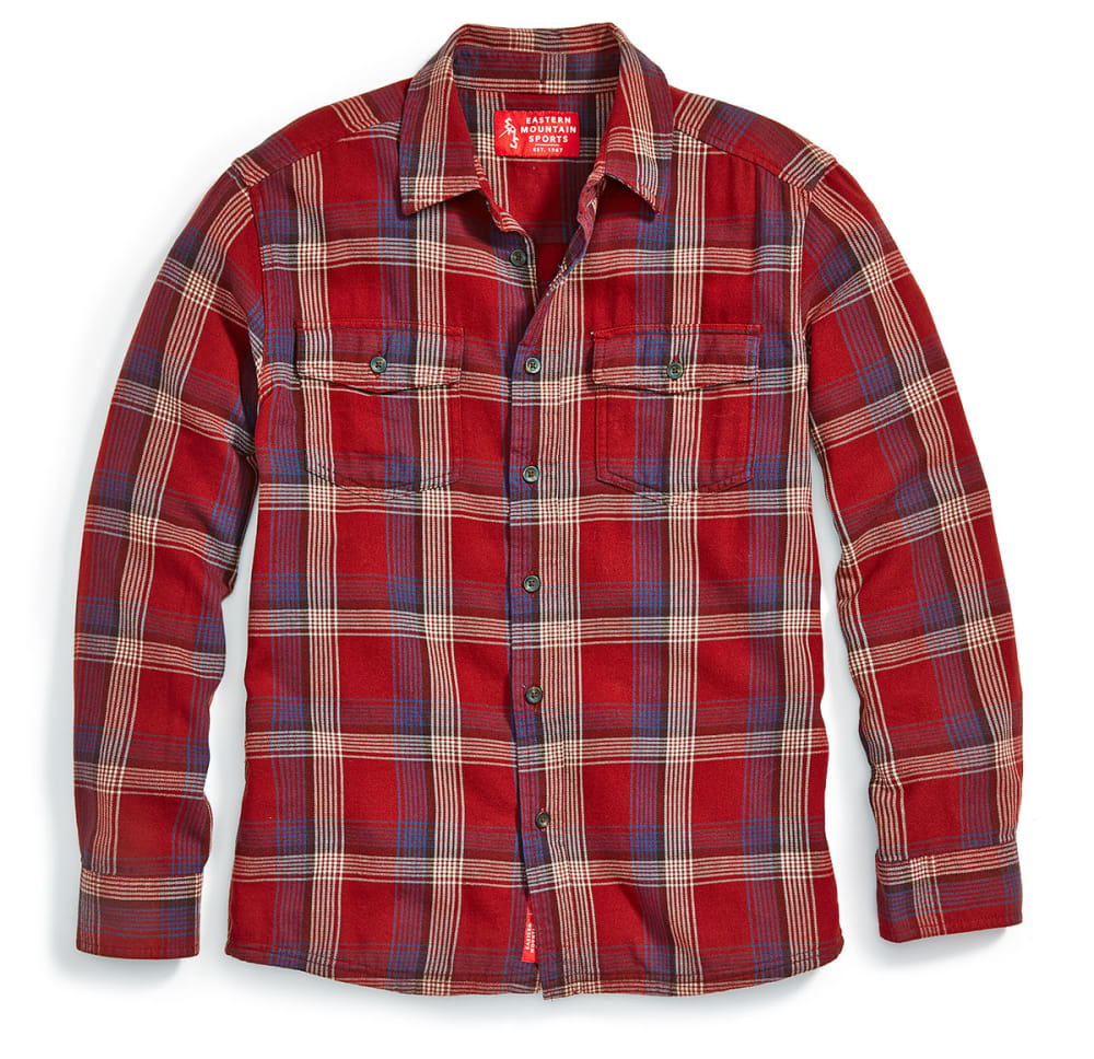 Ems Men's Cabin Flannel Long-Sleeve Shirt - Red, XL