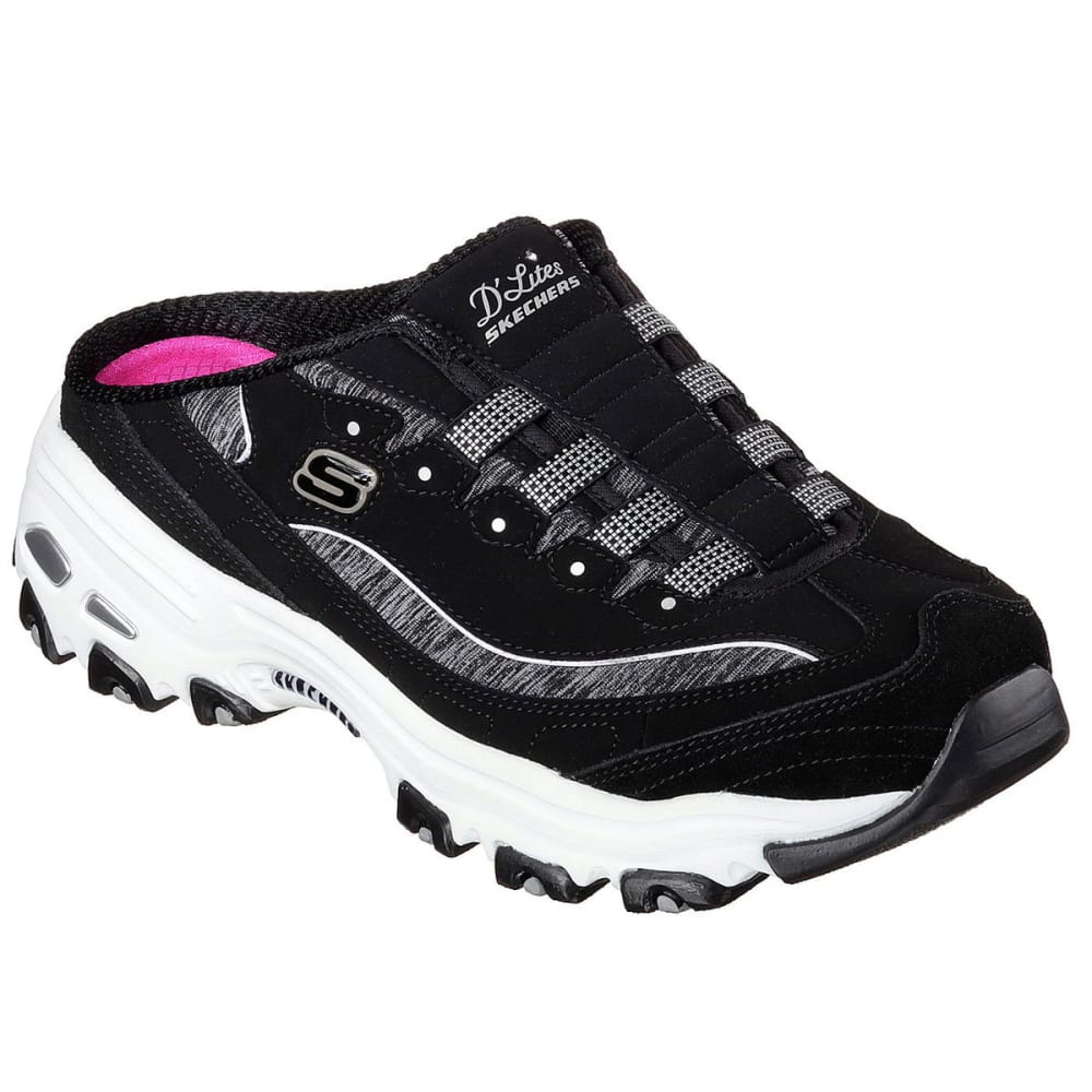 Skechers Women's D'lites -  Resilient Slip-On Sneakers - Black, 6