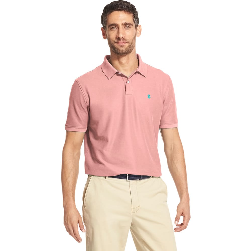 Izod Men's Advantage Short-Sleeve Polo Shirt - Orange, M