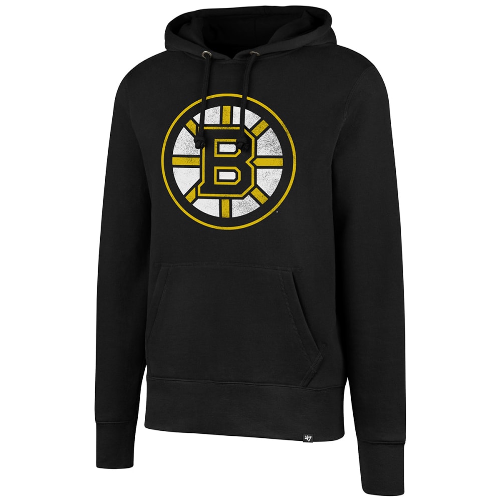 Boston Bruins Men's B Spoke Logo '47 Headline Pullover Hoodie - Black, M