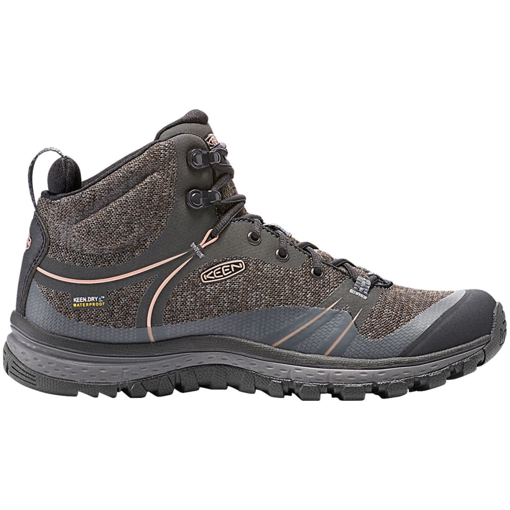 Keen Women's Terradora Mid Waterproof Hiking Boots, Raven - Black, 6