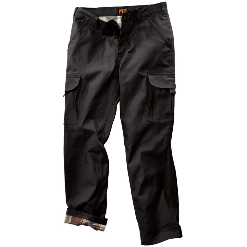 Timberland Pro Men's Gridflex Flannel Lined Canvas Work Pants - Black, 34/32