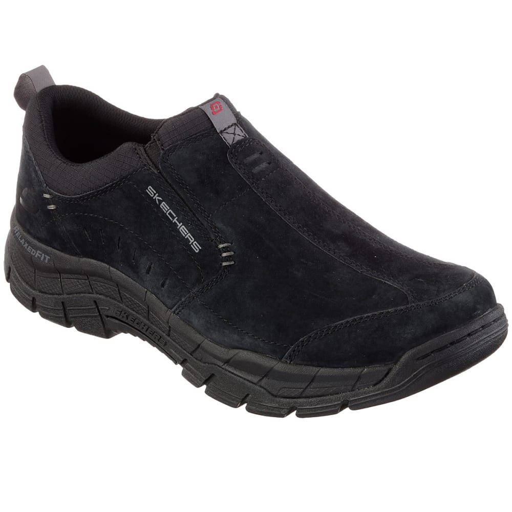 Skechers Men's Relaxed Fit: Rig - Mountain Top Moc Slip-On Casual Shoes - Black, 8.5