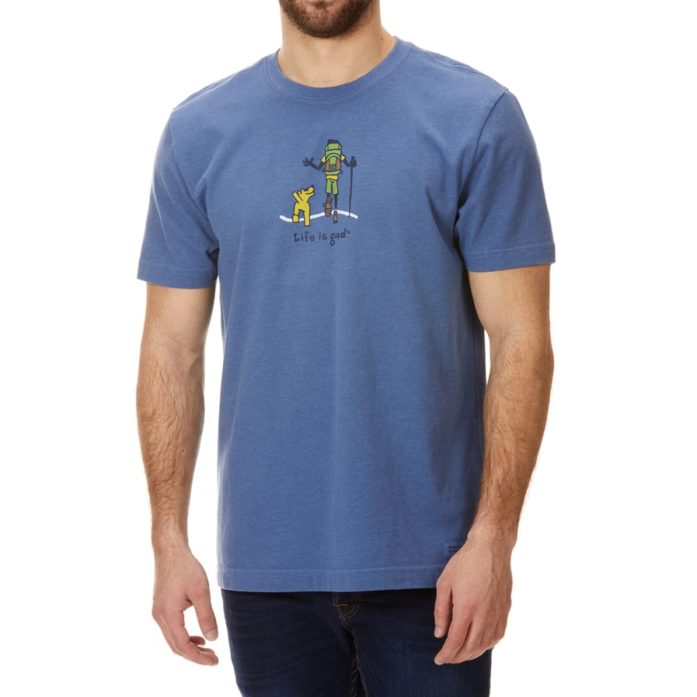 Life Is Good Men's Jake And Rocket Crusher Tee - Blue, XL