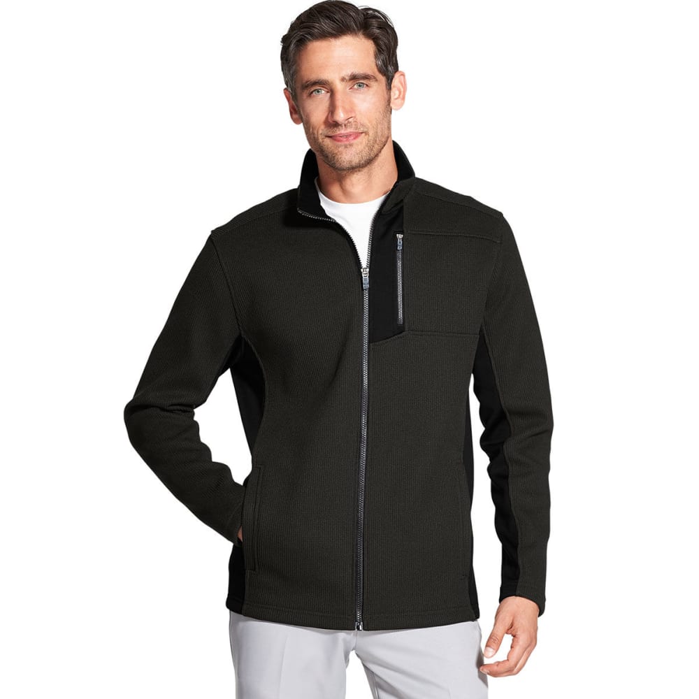 Izod Men's Advantage Performance Shaker Fleece Jacket - Black, L