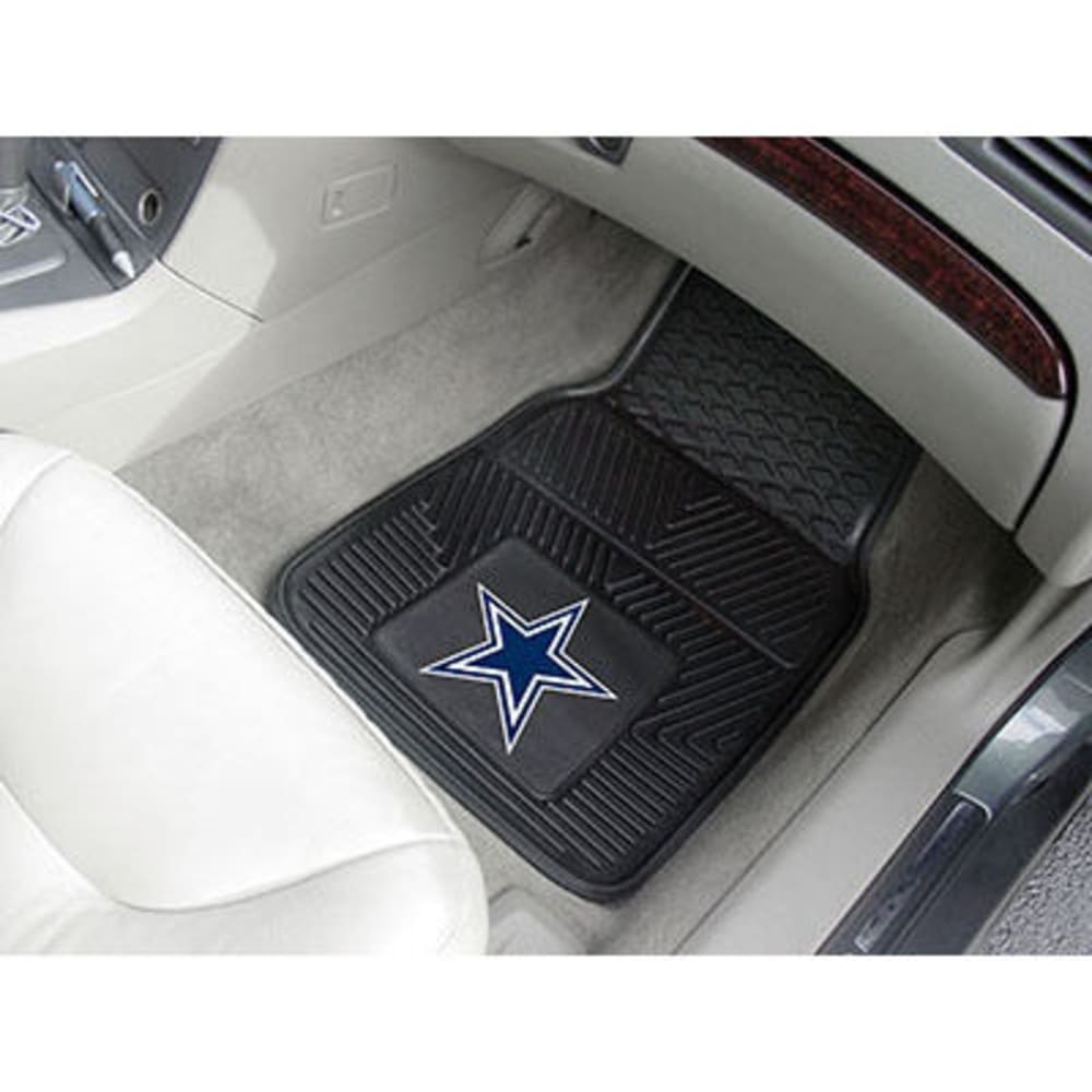 Fan Mats Dallas Cowboys 2-Piece Vinyl Car Mat Set, Black