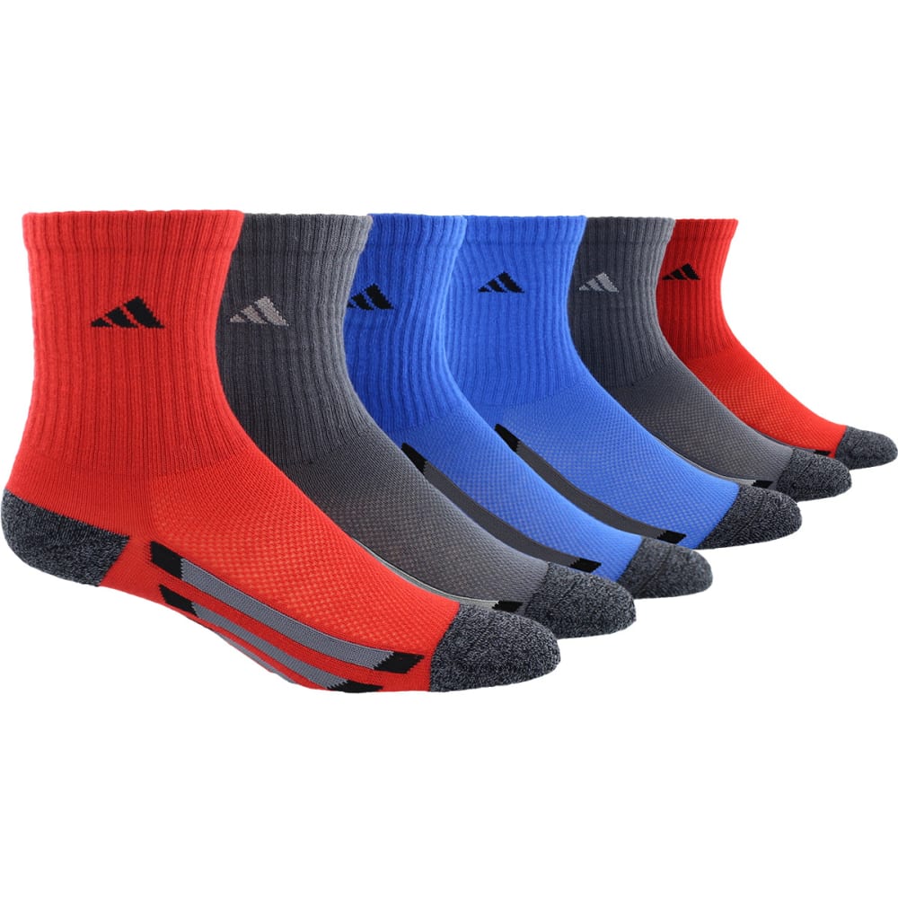Adidas Boys' Crew Socks, 6 Pack - Red, L