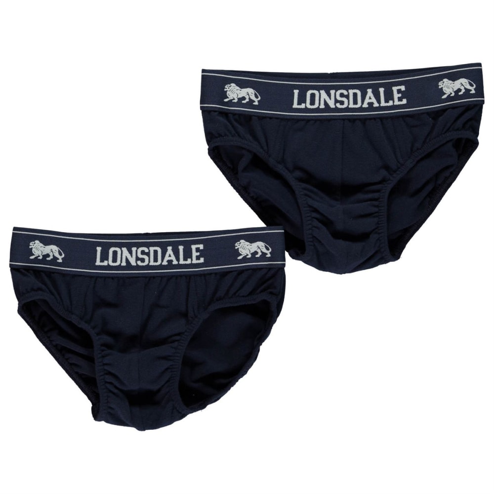 Lonsdale Boys' Briefs, 2-Pack - Blue, 9-10