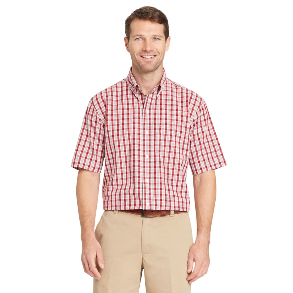 Arrow Men's Hamilton Plaid Short-Sleeve Shirt - Red, L