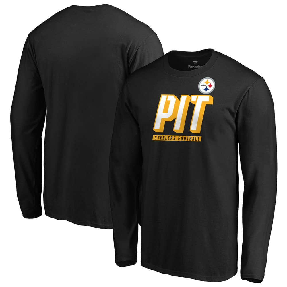 Pittsburgh Steelers Men's Tricode Logo Long-Sleeve Tee - Black, L