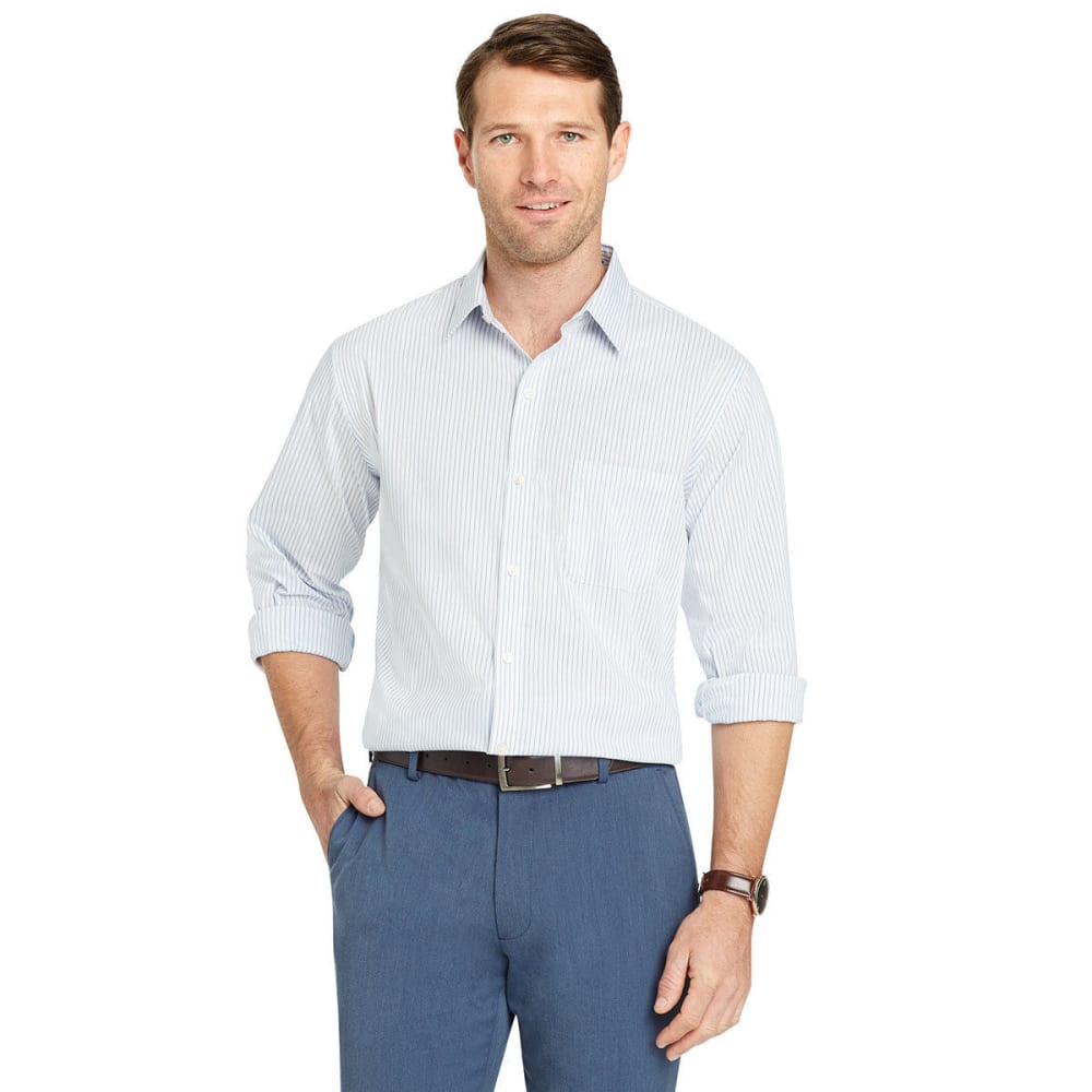 Van Heusen Men's Traveler Woven Long-Sleeve Shirt - Blue, M