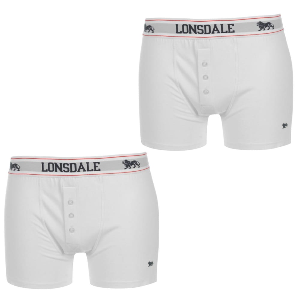Lonsdale Men's Boxers, 2-Pack - White, L
