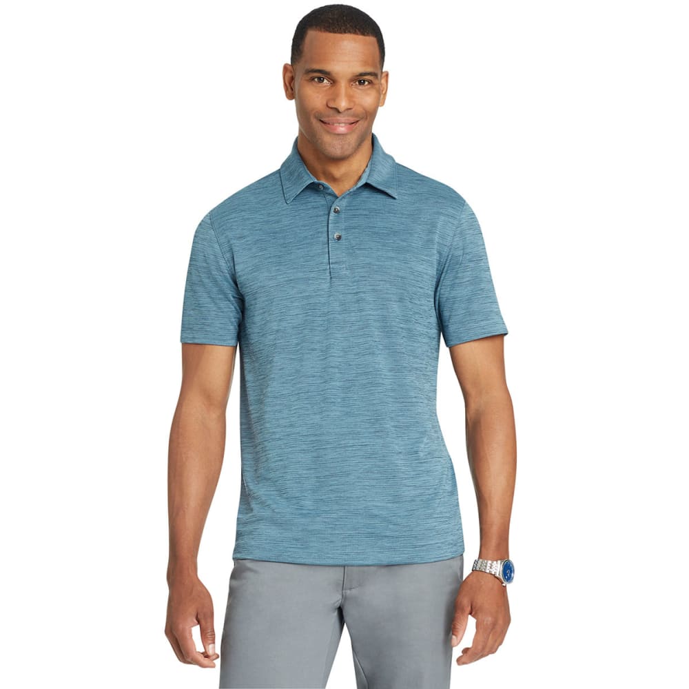 Van Heusen Men's Air Space-Dye Short-Sleeve Polo Shirt - Blue, L