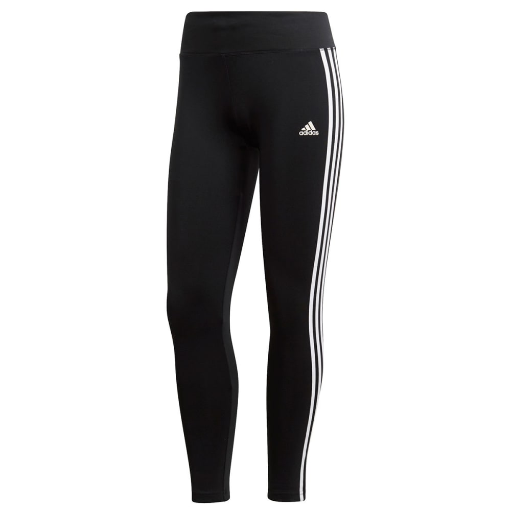 Adidas Women's Designed 2 Move 3-Stripes Full-Length Tights - Black, S