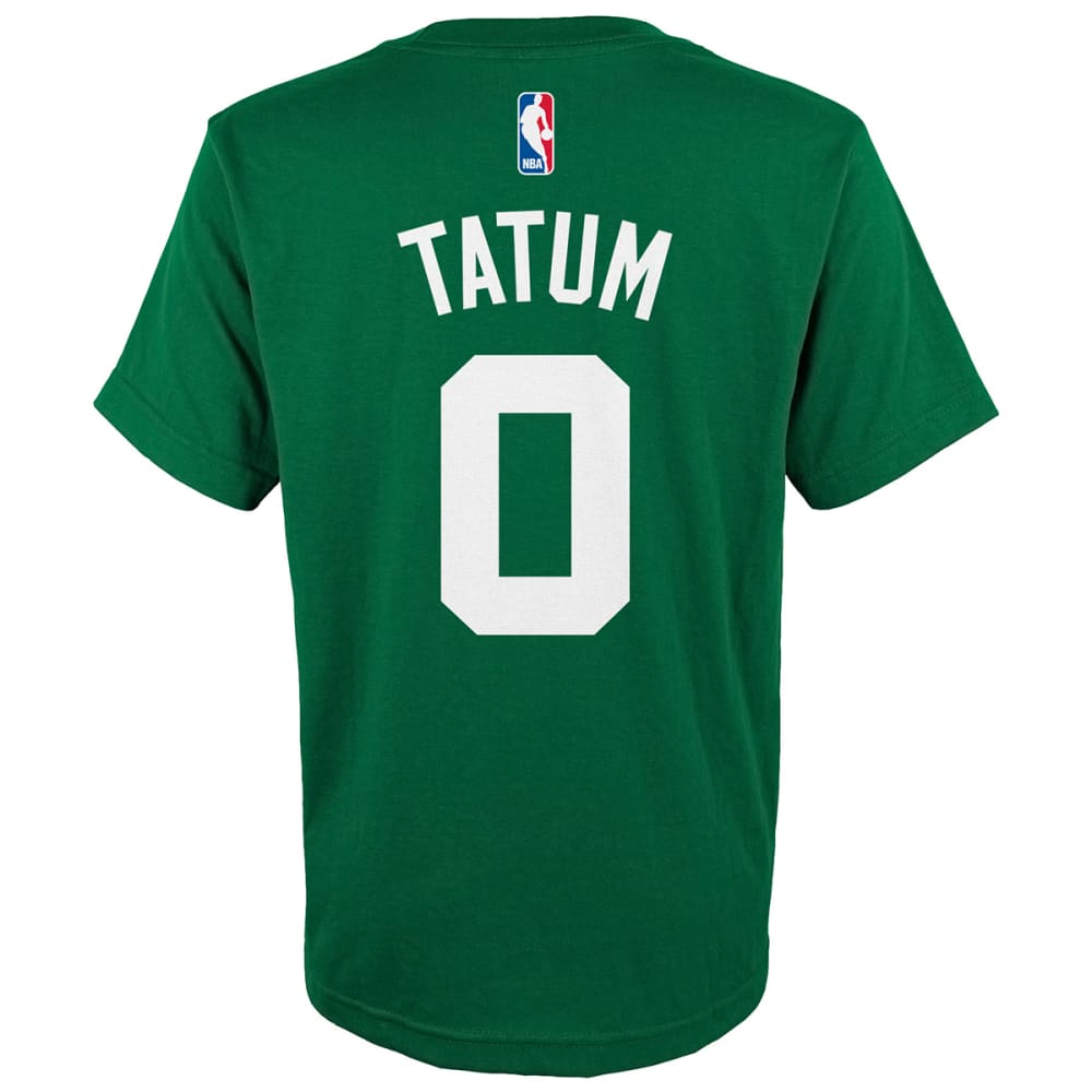 Boston Celtics Big Boys' Jayson Tatum #0 Name And Number Short-Sleeve Tee - Green, S