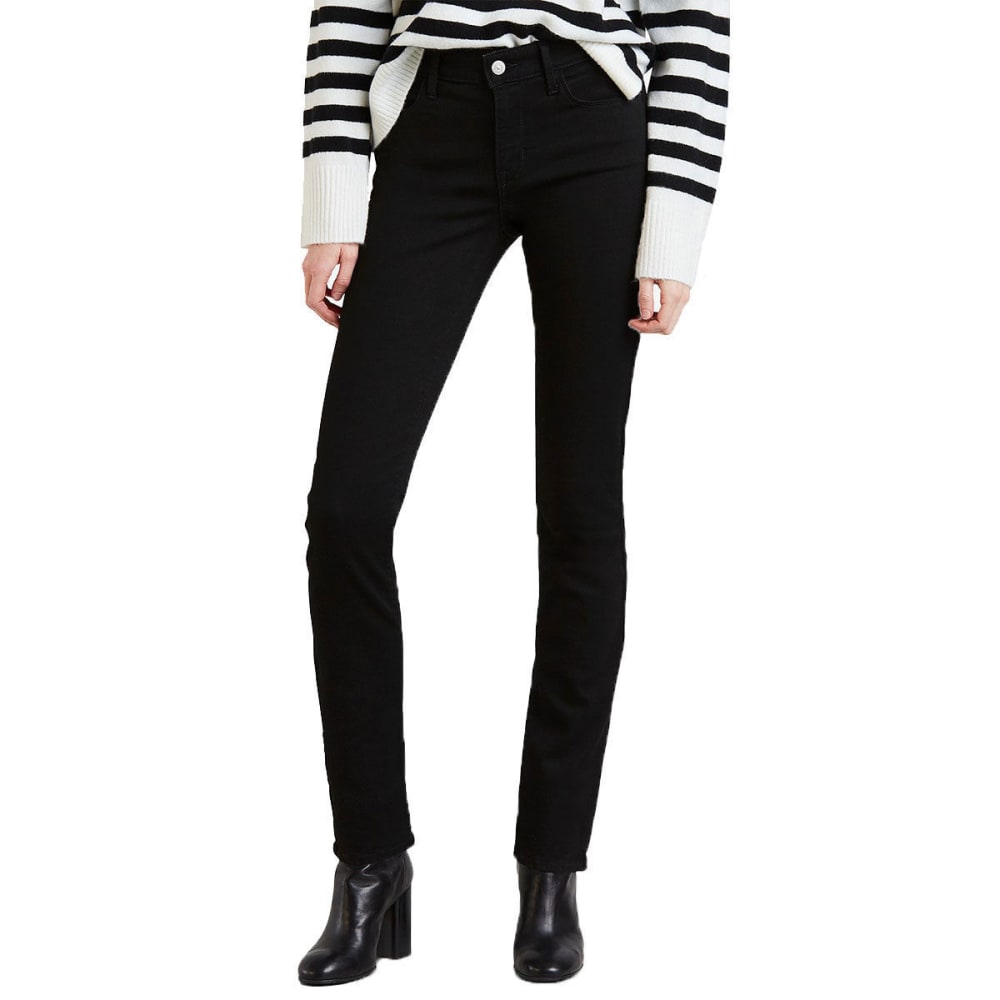 Levi's Women's Mid Rise Skinny Jeans, Regular Length - Black, 4