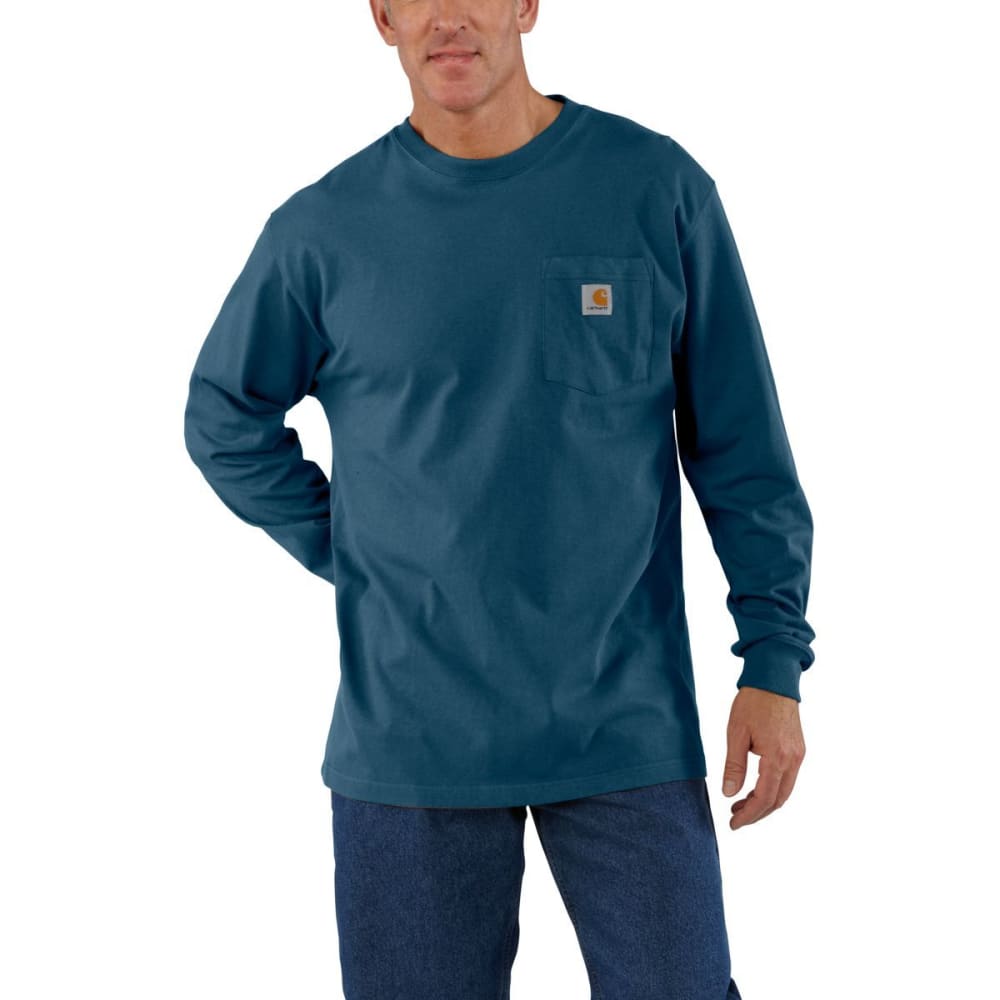 Carhartt Men's Workwear Pocket Long-Sleeve Tee - Blue, L