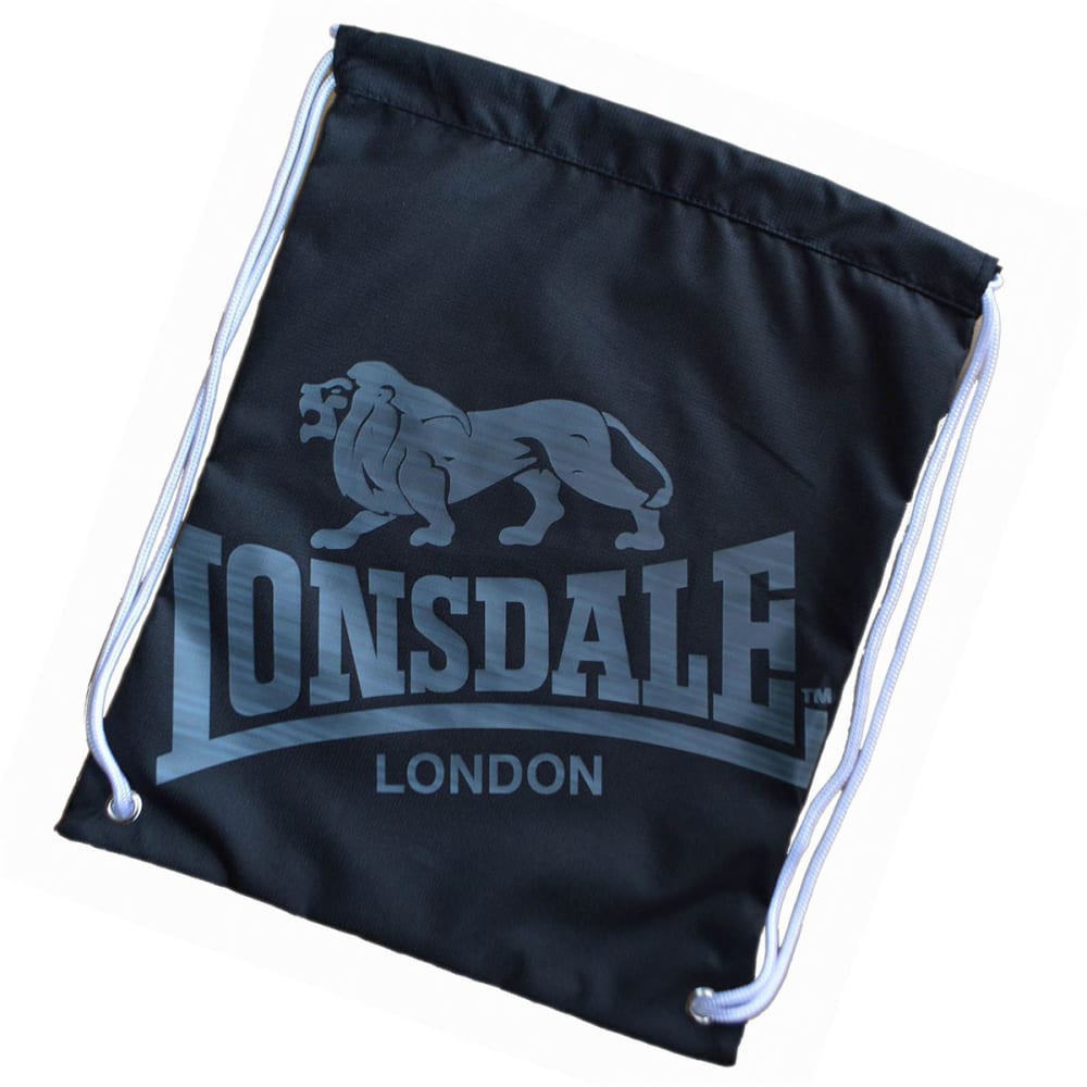 Lonsdale Printed Gym Sack - Black, ONESIZE