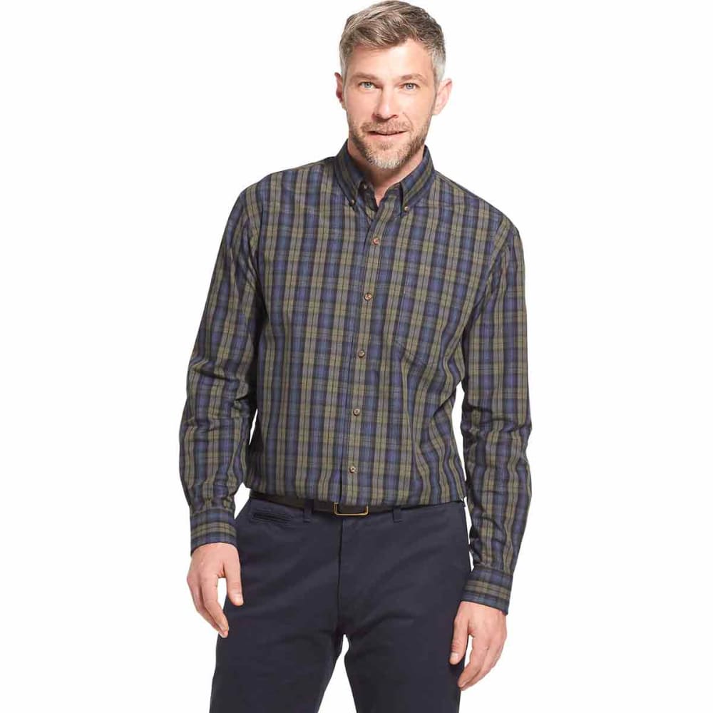 Arrow Men's Blazer Plaid Poplin Woven Long-Sleeve Shirt - Green, XL