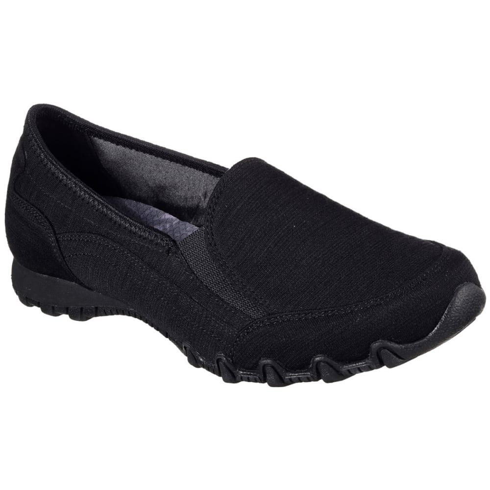 Skechers Women's Relaxed Fit: Bikers -  Lounger Slip-On Shoes, Black