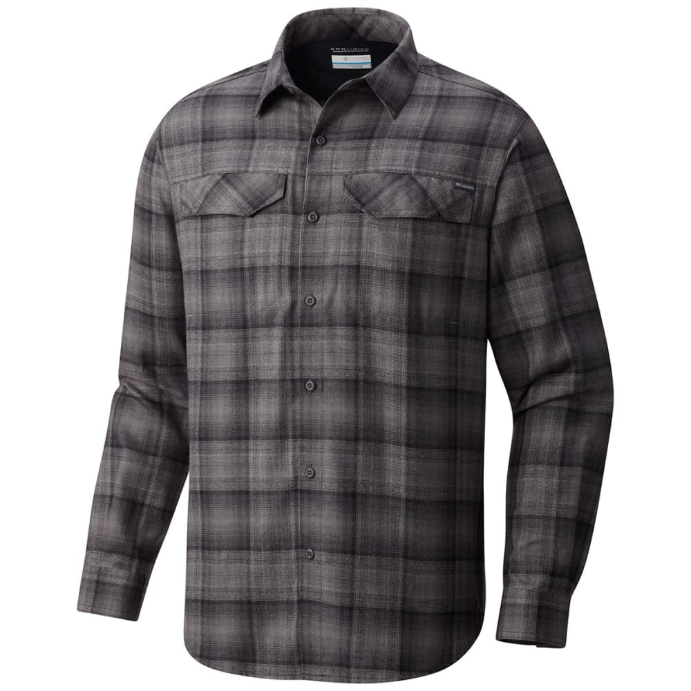 Columbia Men's Silver Ridge Flannel Long-Sleeve Shirt - Black, XL
