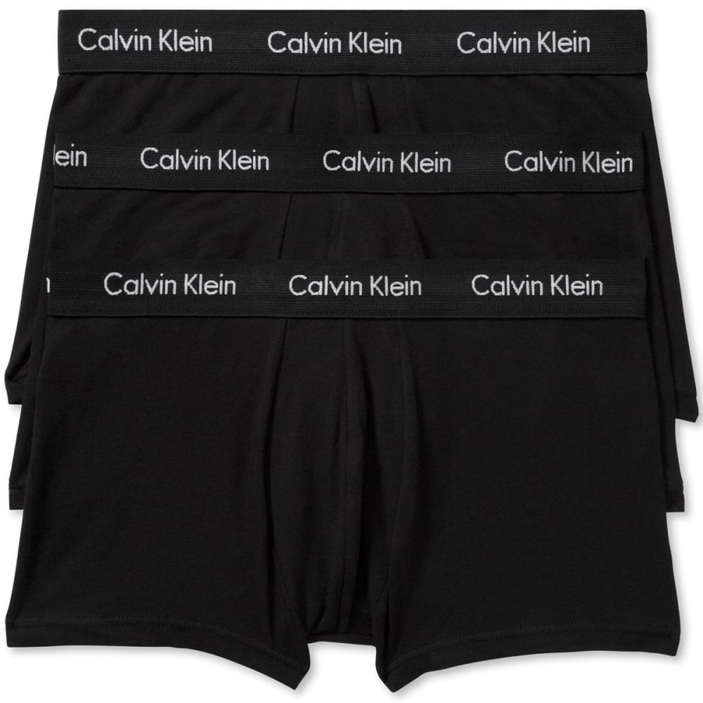 Calvin Klein Men's Stretch Low-Rise Trunks, 3-Pack - Black, S