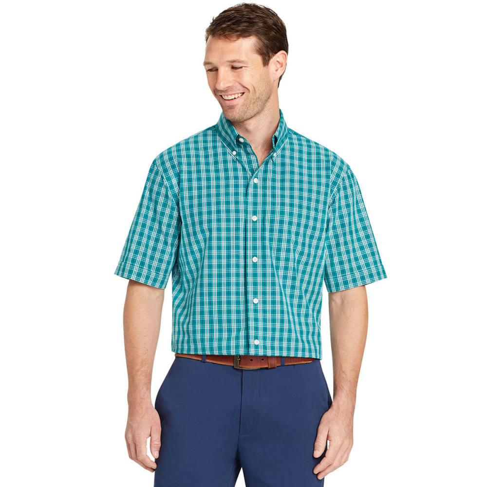 Arrow Men's Hamilton Plaid Short-Sleeve Shirt - Green, XL
