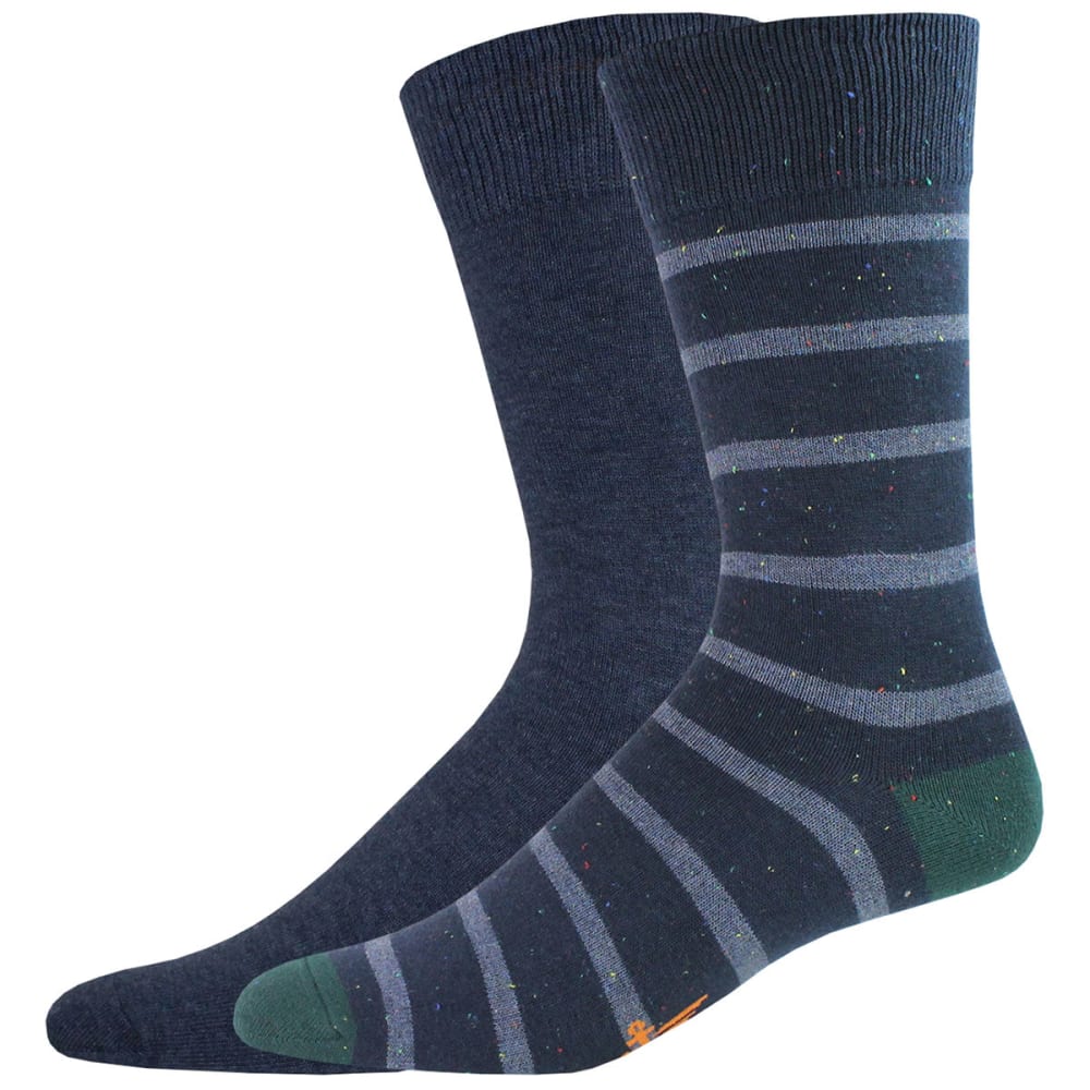 Dockers Men's Stripe Crew Socks, 2 Pack - Blue, 10-13