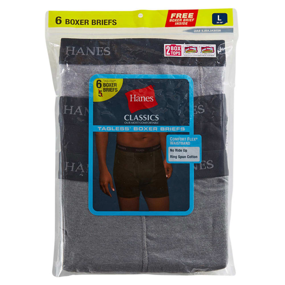 Hanes Classics Men's Tagless 1/2 Boxer Briefs, 6-Pack - Various Patterns, S