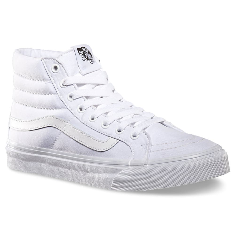 Vans Unisex Sk8-Hi Slim Casual Sneakers - White, 7