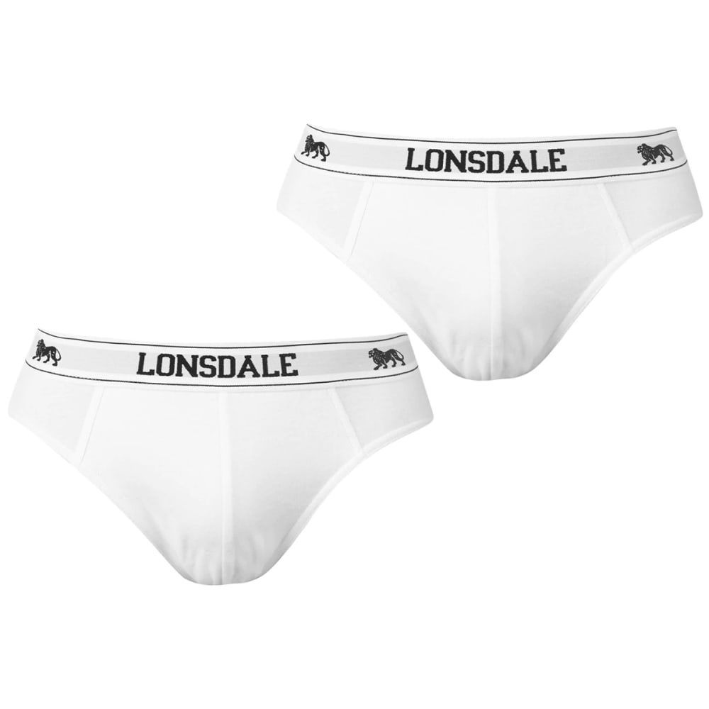 Lonsdale Men's Briefs, 2-Pack - White, S