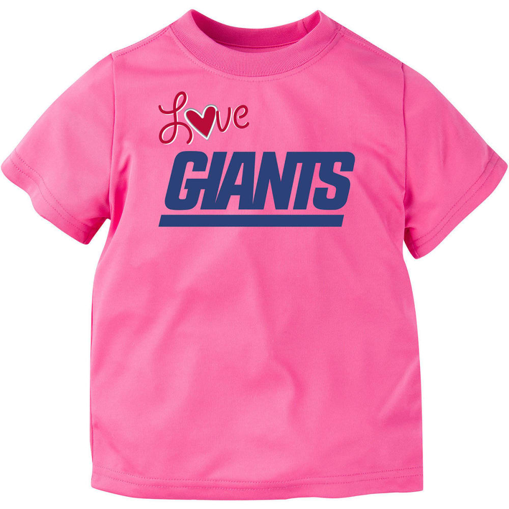 New York Giants Toddler Girls' Pink Team Logo Short-Sleeve Tee - Red, 2T