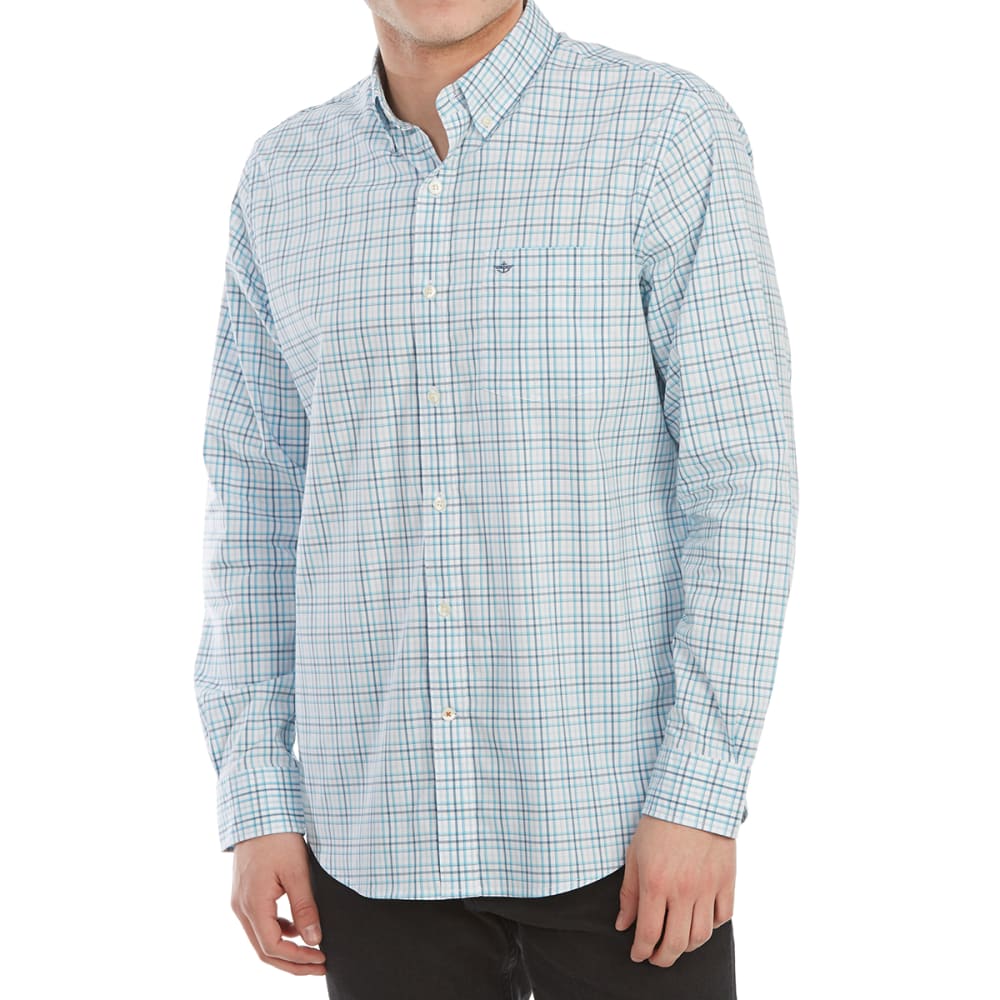 Dockers Men's Comfort Stretch No-Wrinkle Long-Sleeve Shirt - Blue, XL
