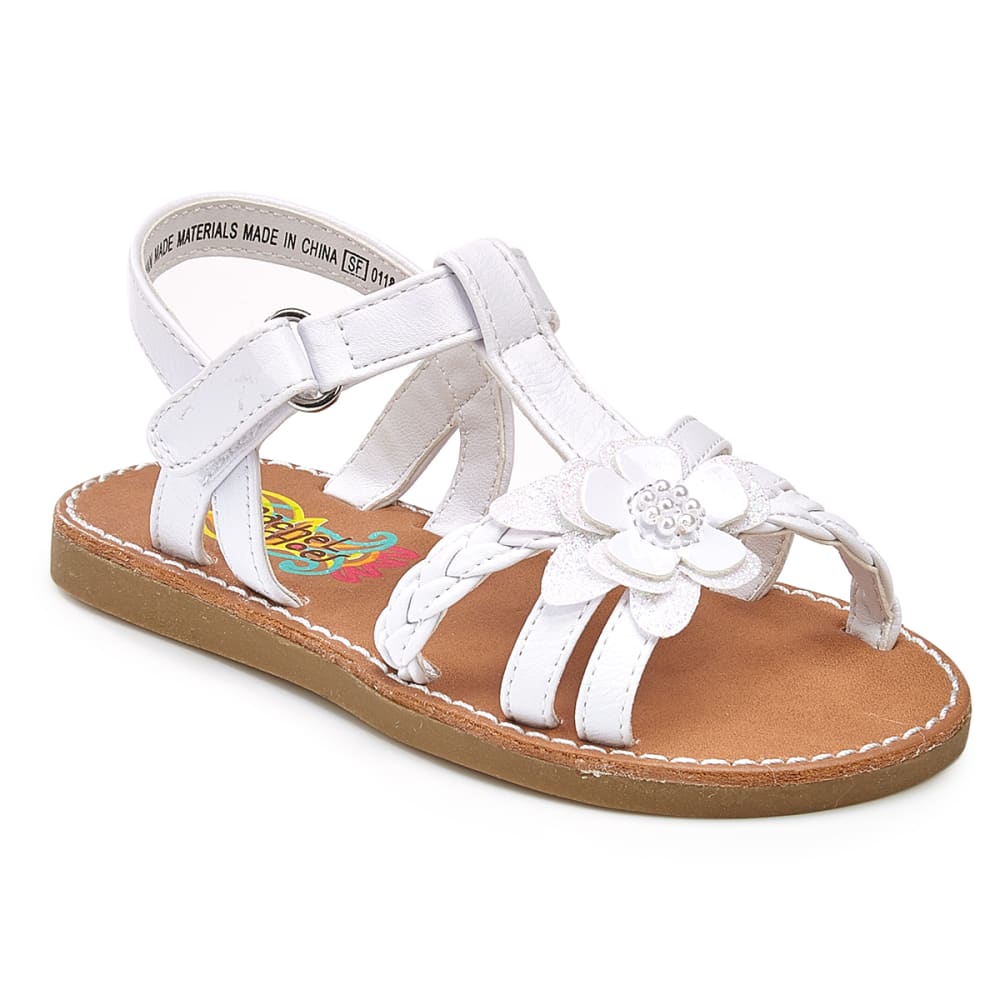 Rachel Shoes Toddler Girls' Krissy Flower Play Sandals - White, 7