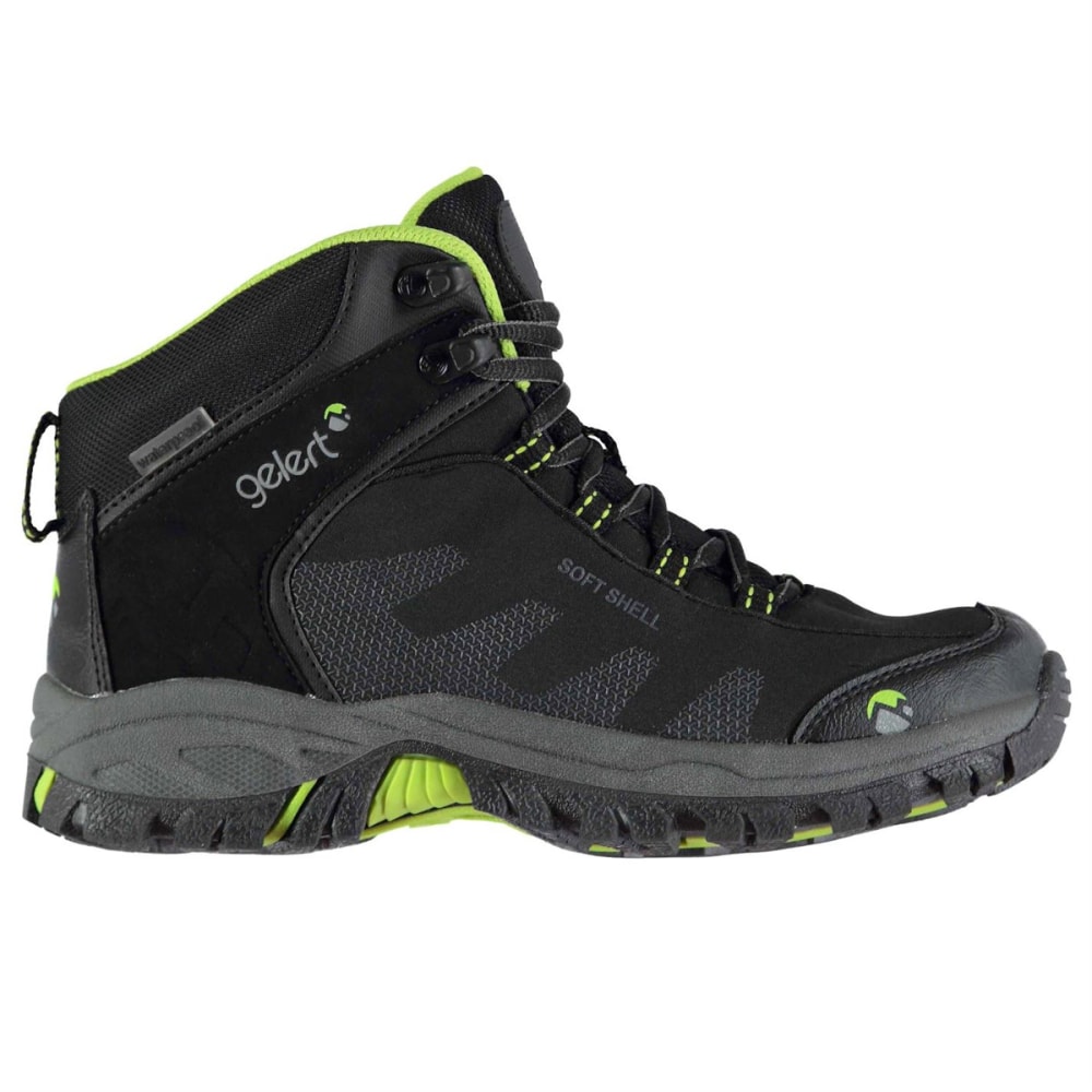Gelert Kids' Softshell Mid Waterproof Hiking Boots - Black, 4