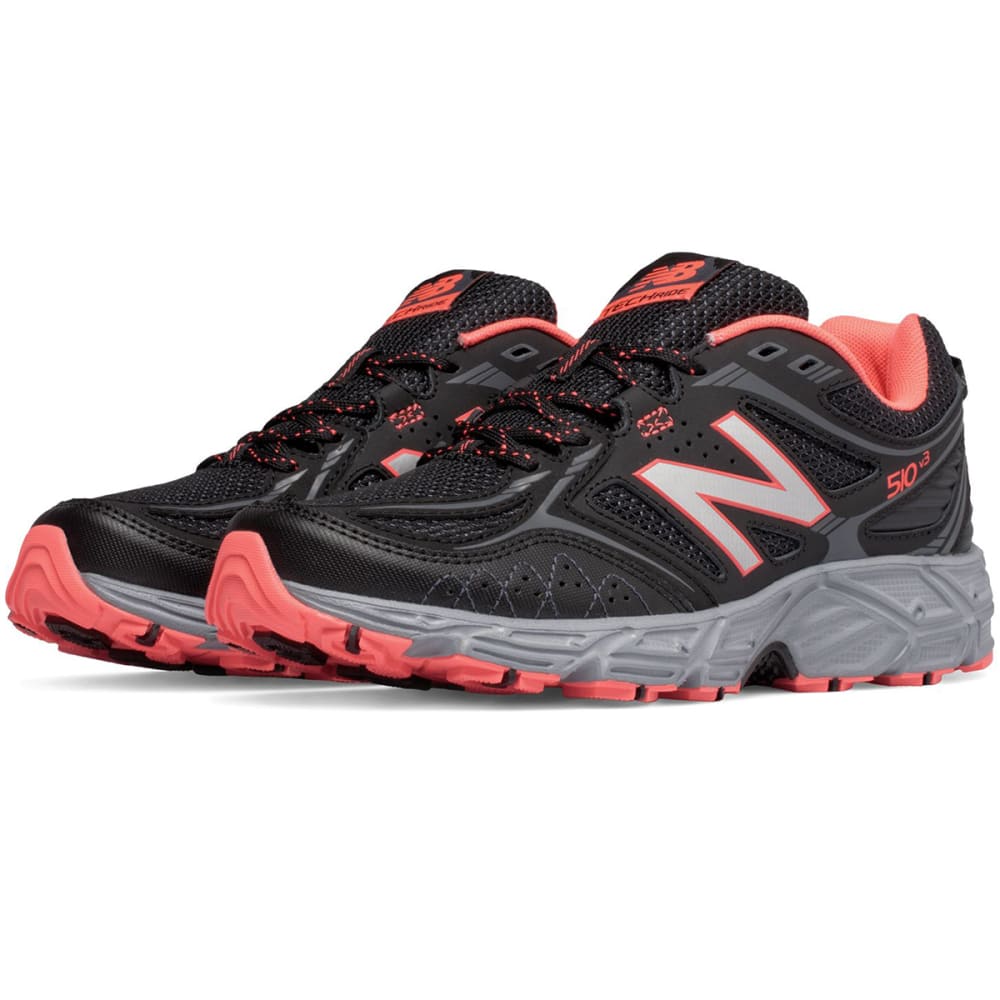 New Balance Women's 510V3 Trail Running Shoes, Black/peach